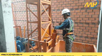 Lắp đặt vận thăng tải hàng cho dự án nhà ở phường Bình Trưng Đông, TP. Thủ Đức